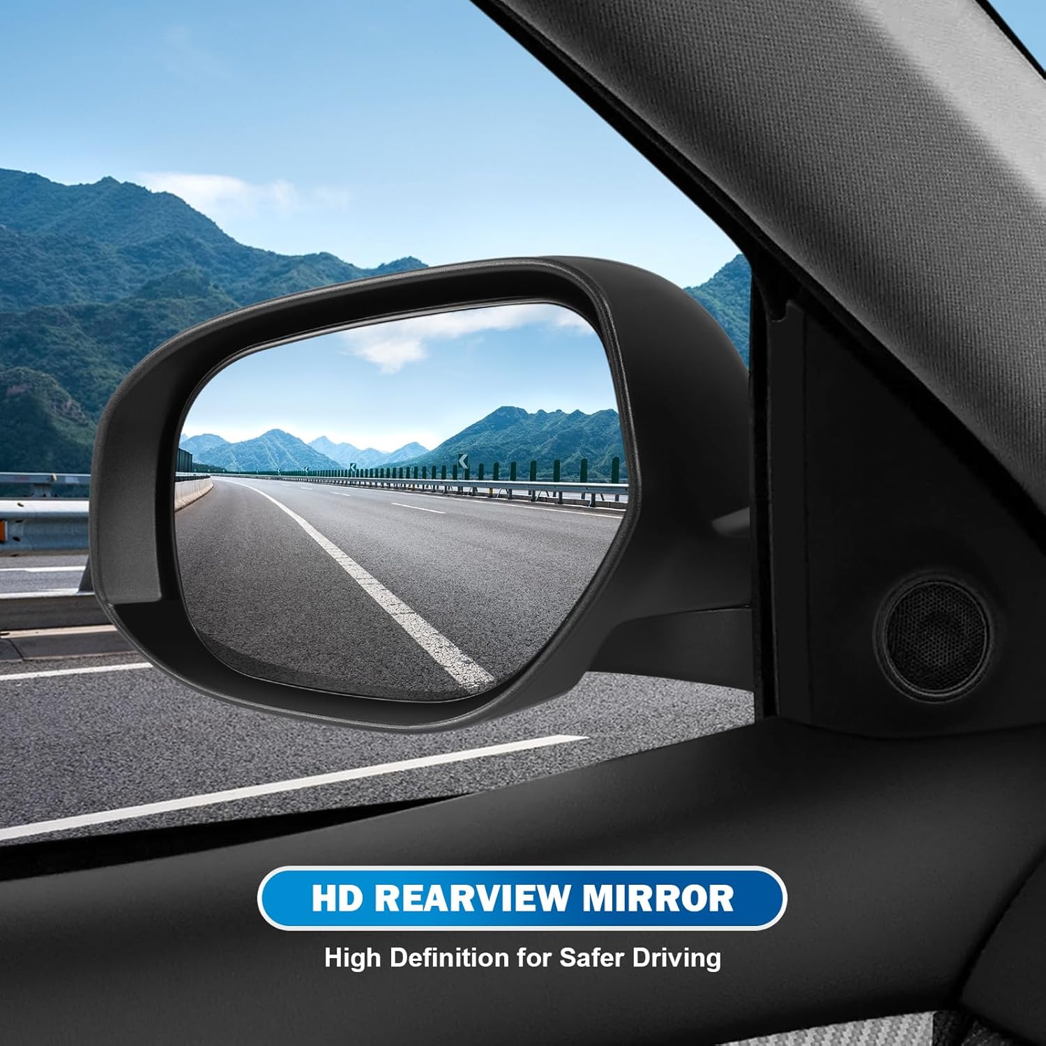 Left Driver Side Mirror Fit for 2014-2019 Mitsubishi Outlander Sport, Rear View Mirror with Power Glass, Heated, Turn Signal and Electric Folding (Doesn't Fit for Outlander Model, 9Pins, Glossy Black)