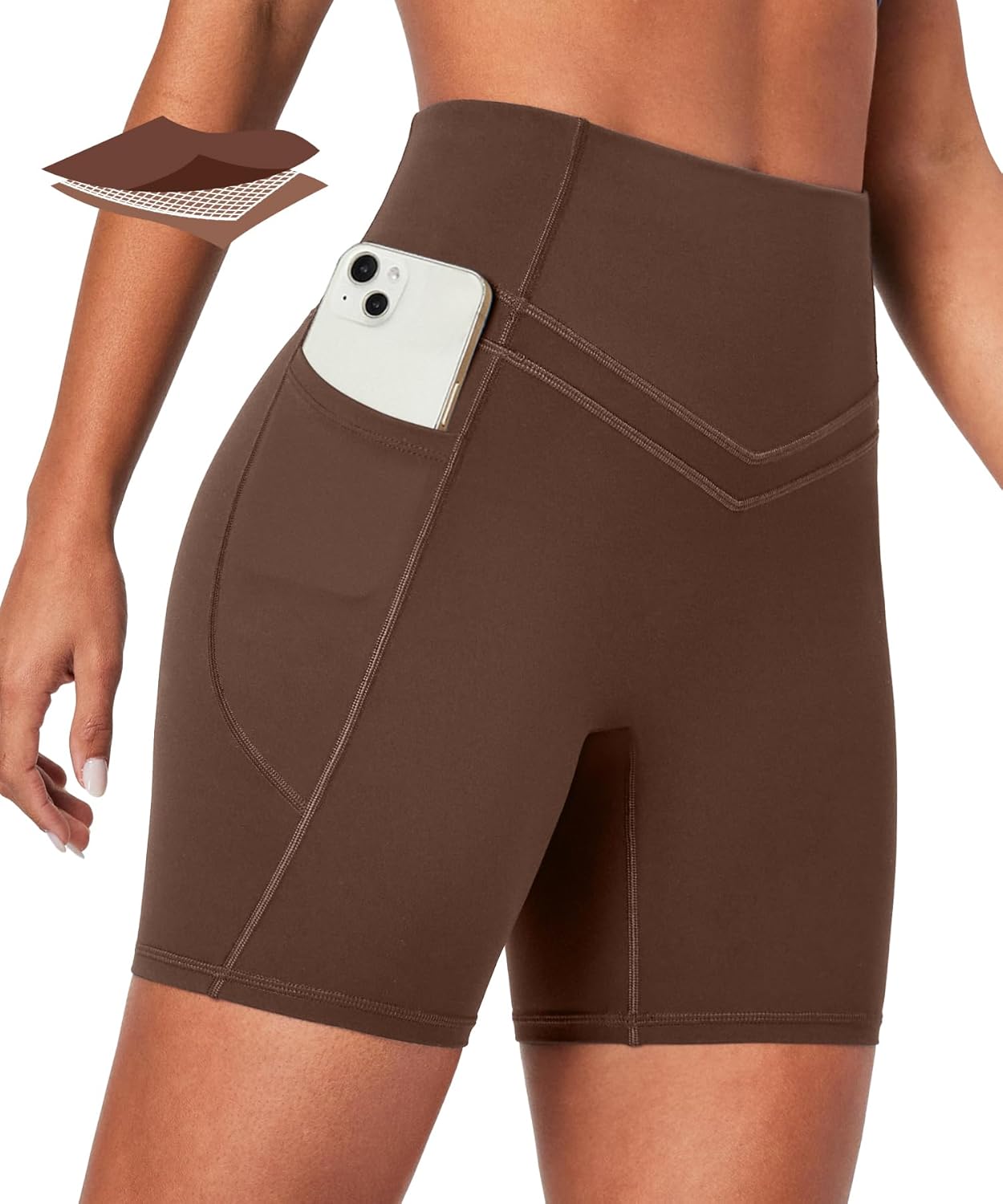 IUGA Tummy Control Biker Shorts Women with Pockets Workout Gym Shorts High Waisted Yoga Running Compression Shorts Spandex