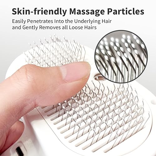 Miniatura 5 de Pecait Cepillo en aerosol para gatos, elimina el pelo volador estático, cepillo de aseo de mascotas, cepillo autolimpiante para perros, adecuado