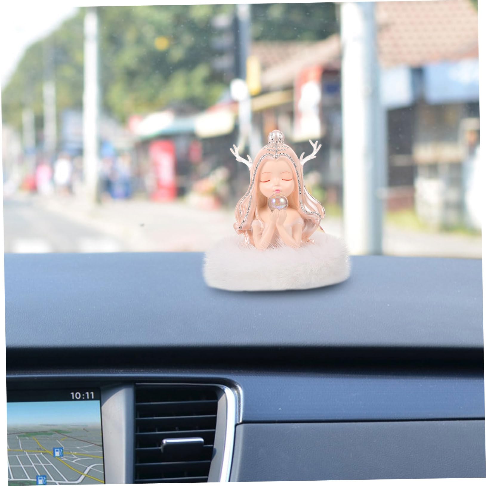 ULTECHNOVO Profumatore Auto in Resina a Forma di Angelo Base Abbinata, Decorazione Elegante per Interni Auto, Facile da Mantenere e Rinfresca L'aria