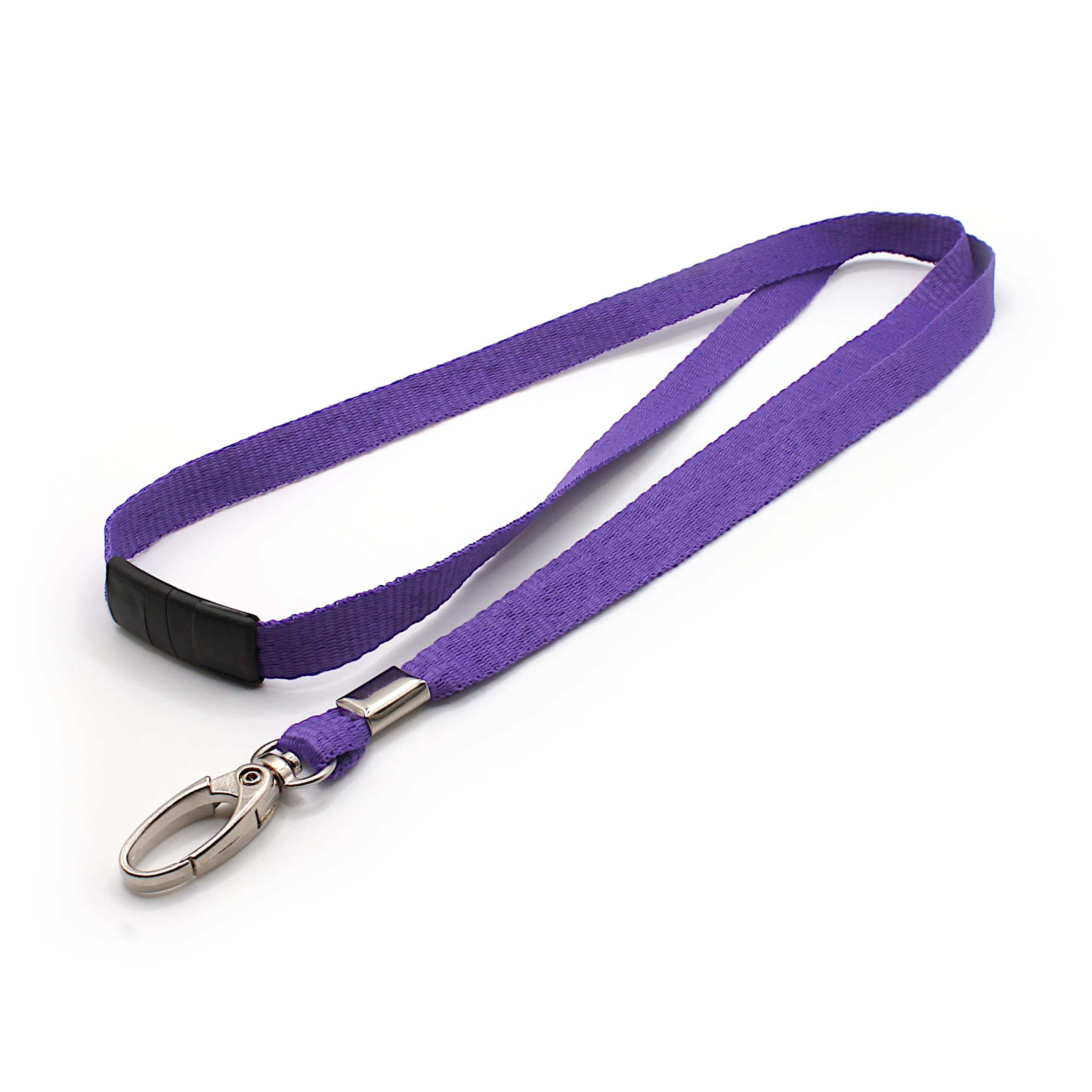 EasyBadge Purple Lanyards for ID Badges with Safety Breakaway and Metal Lobster Clip - Pack of 100 - Image 4