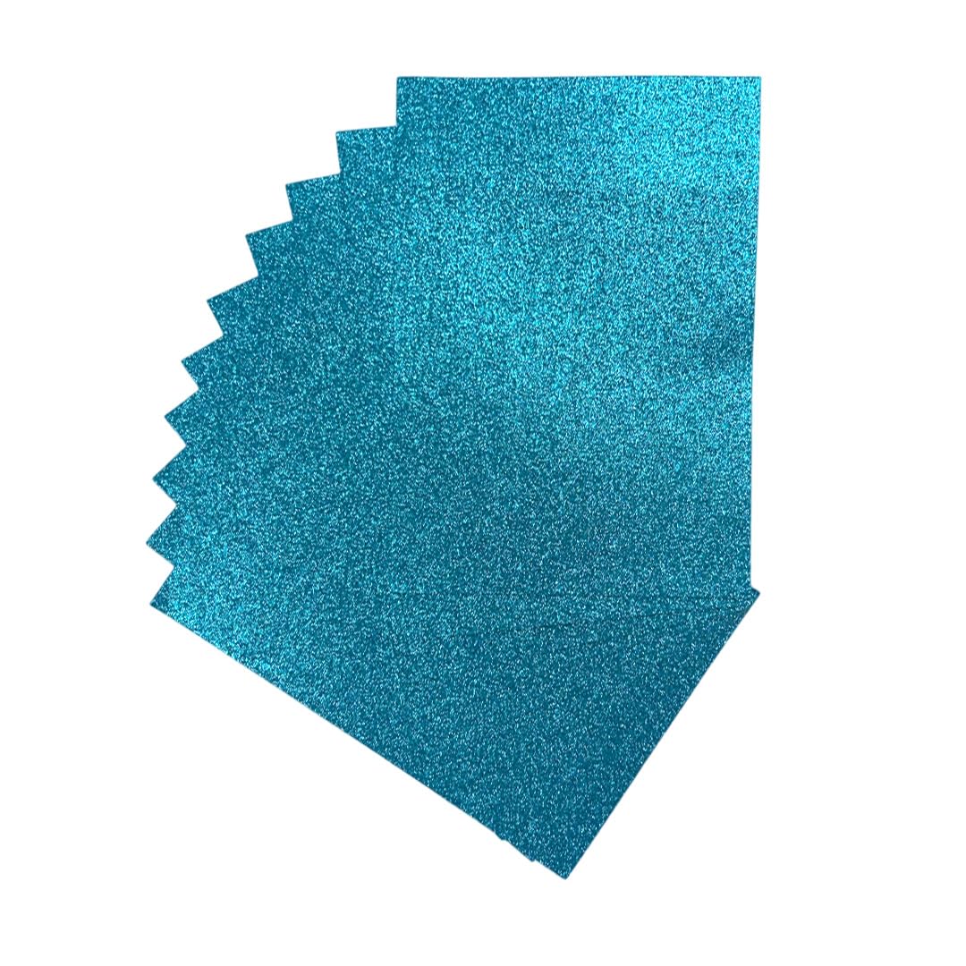 Pack of 10 A4 Light Blue Glitter EVA Foam Sheets โ image 1