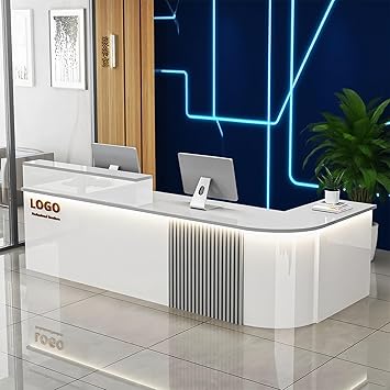 Reception Desk with Counterr, Lockable Drawers and Storage,Shopping Mall Office Cashier Receptionist Desk for Receptionists in Offices, Retail Stores, Lobbies, Shops