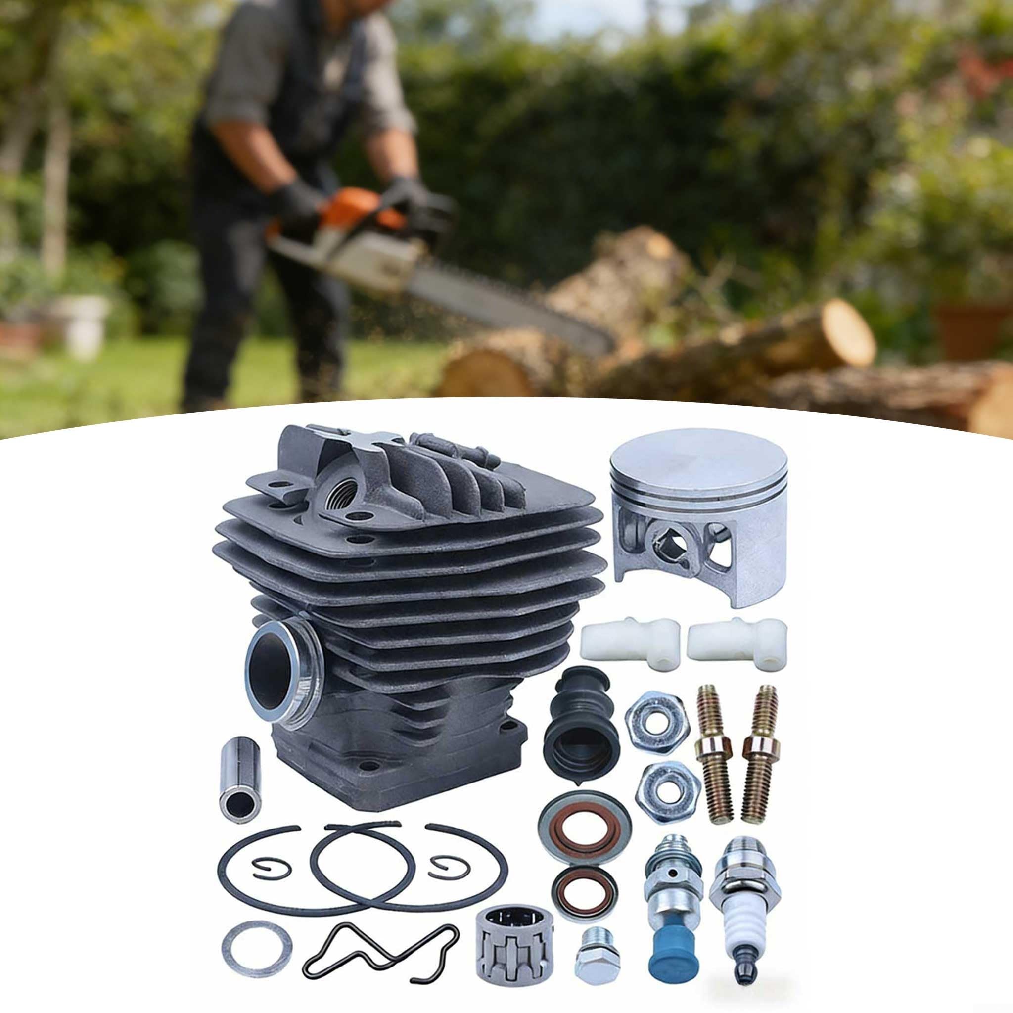 Kit di ricambio per cilindro a foro grande da 56 mm, compatibile con motosega MS660 e 066, include clip a molla collettore di aspirazione e dadi a barra