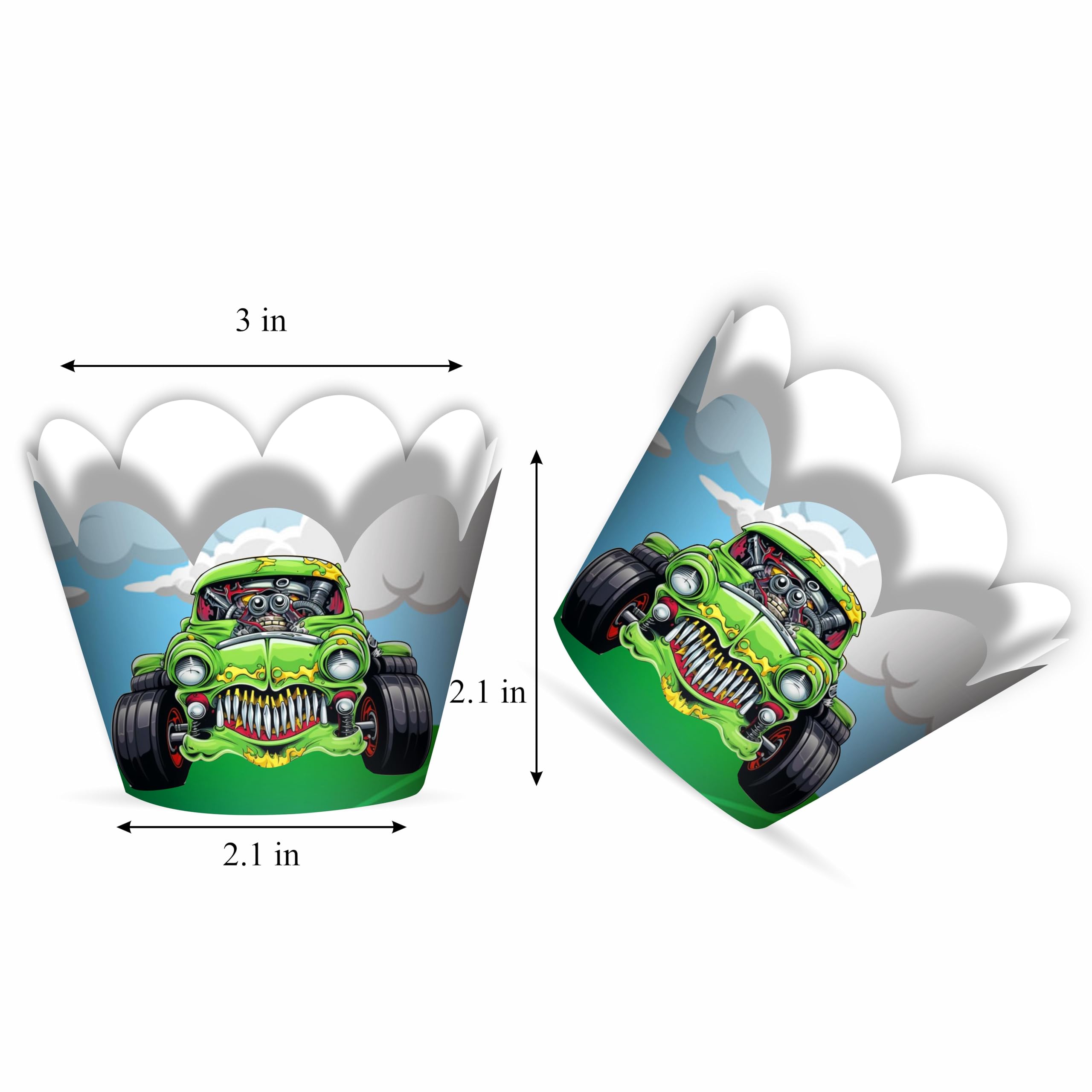 Seyal® Monster Truk Cupcake wrapper, Seyal Monster Truk Cupcake Wrapper, Small - Image 3