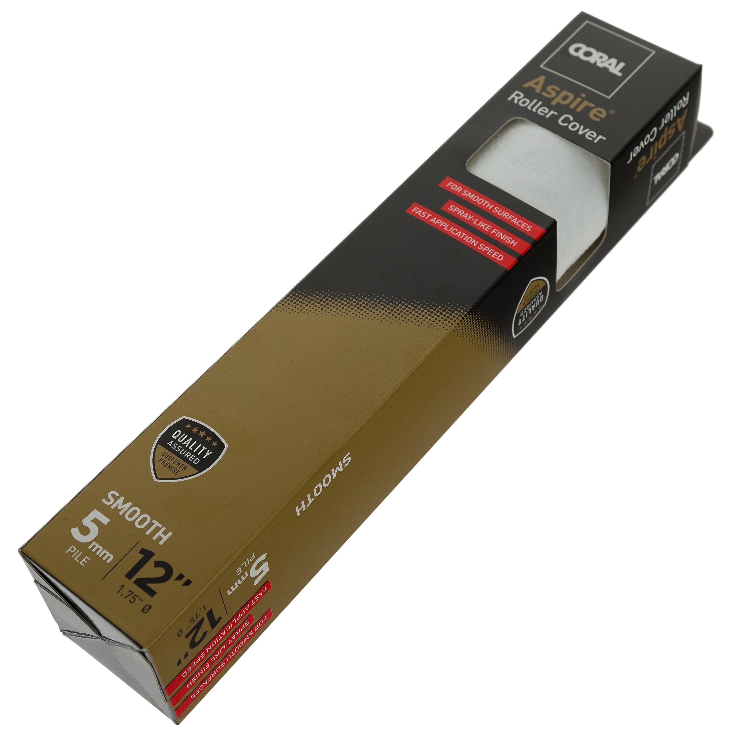 Coral Aspire 41865 - Copertura professionale per rullo da pittura, diametro 30,5 cm, diametro 4,4 cm, 5 mm, in microfibra di alta qualità, per superfici lisce, con emulsione commerciale o bianco puro