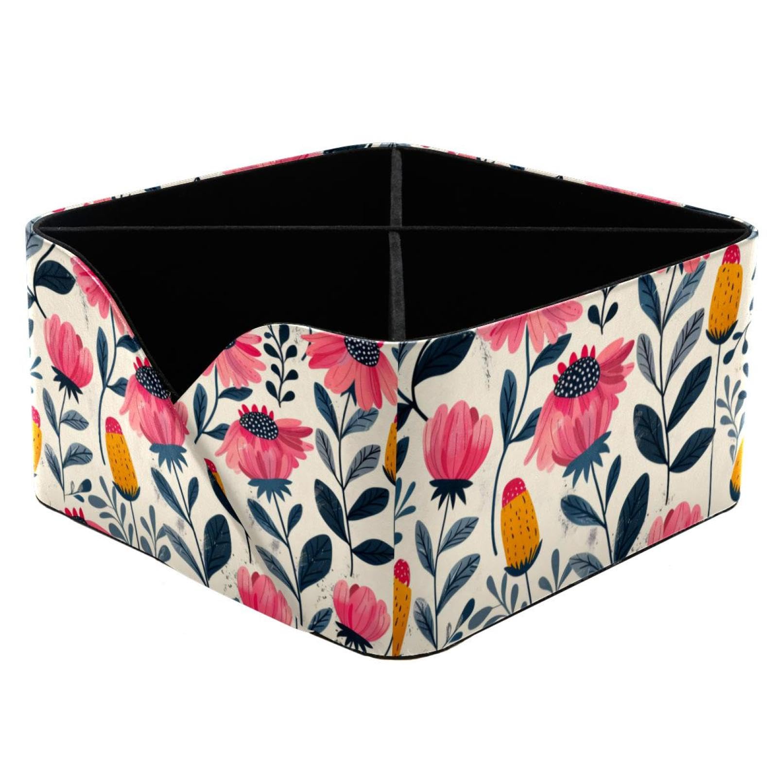 Porte-stylos rectangulaire fleur et organiseur de bureau pour cosmétiques