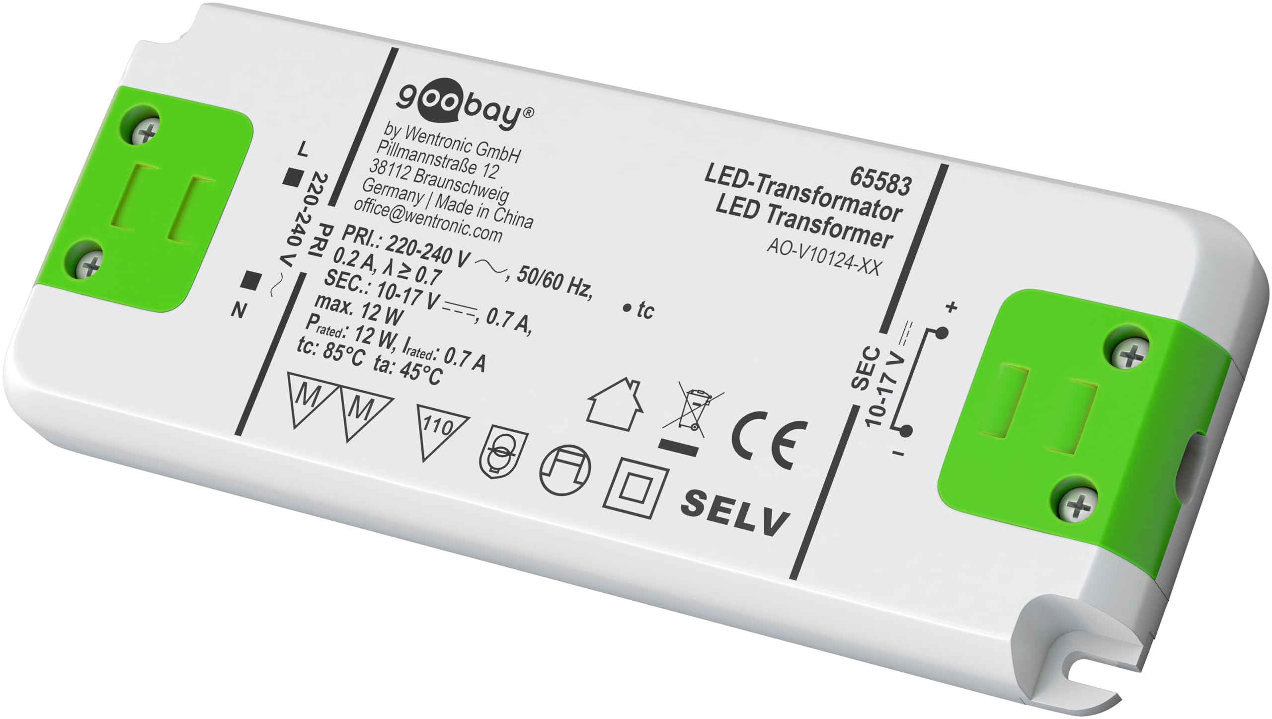 LED transformer 700 mA/12 W for constant current/LED driver constant current source/indoor lighting/Power supply light - 65583