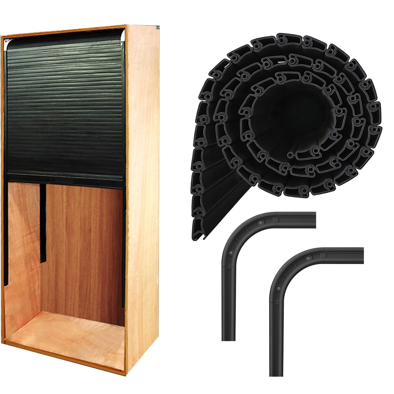 Kit de porte timbre enroulable pour porte coulissante rétractable pour cuisine, garde-manger, bureau, placard, blanc, 68,6 x 81,3 cm