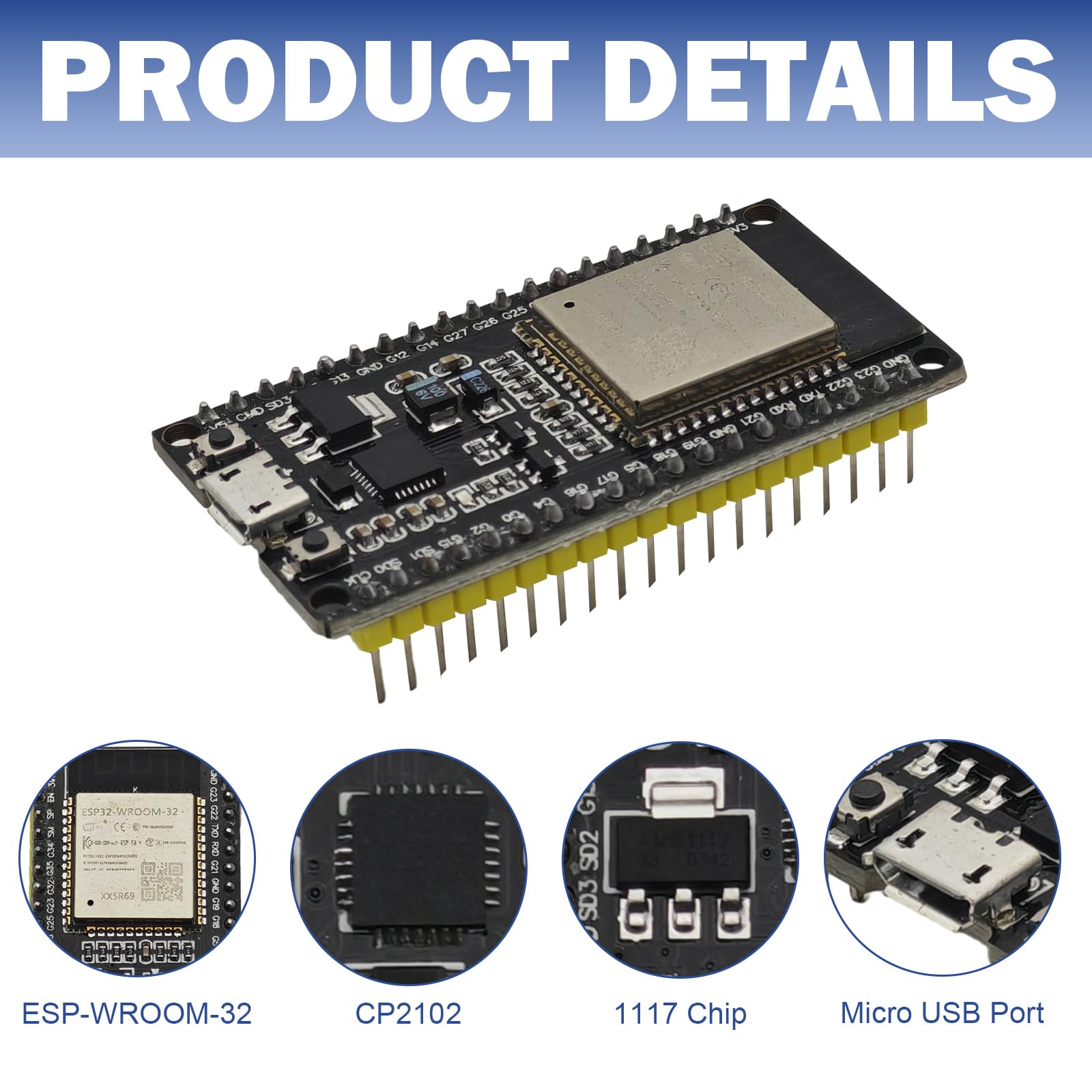 Carte Déploiement GPIO ESP32S DUBEUYEW - Double Sortie Pour ESP-WROOM-32 - 2 Pack