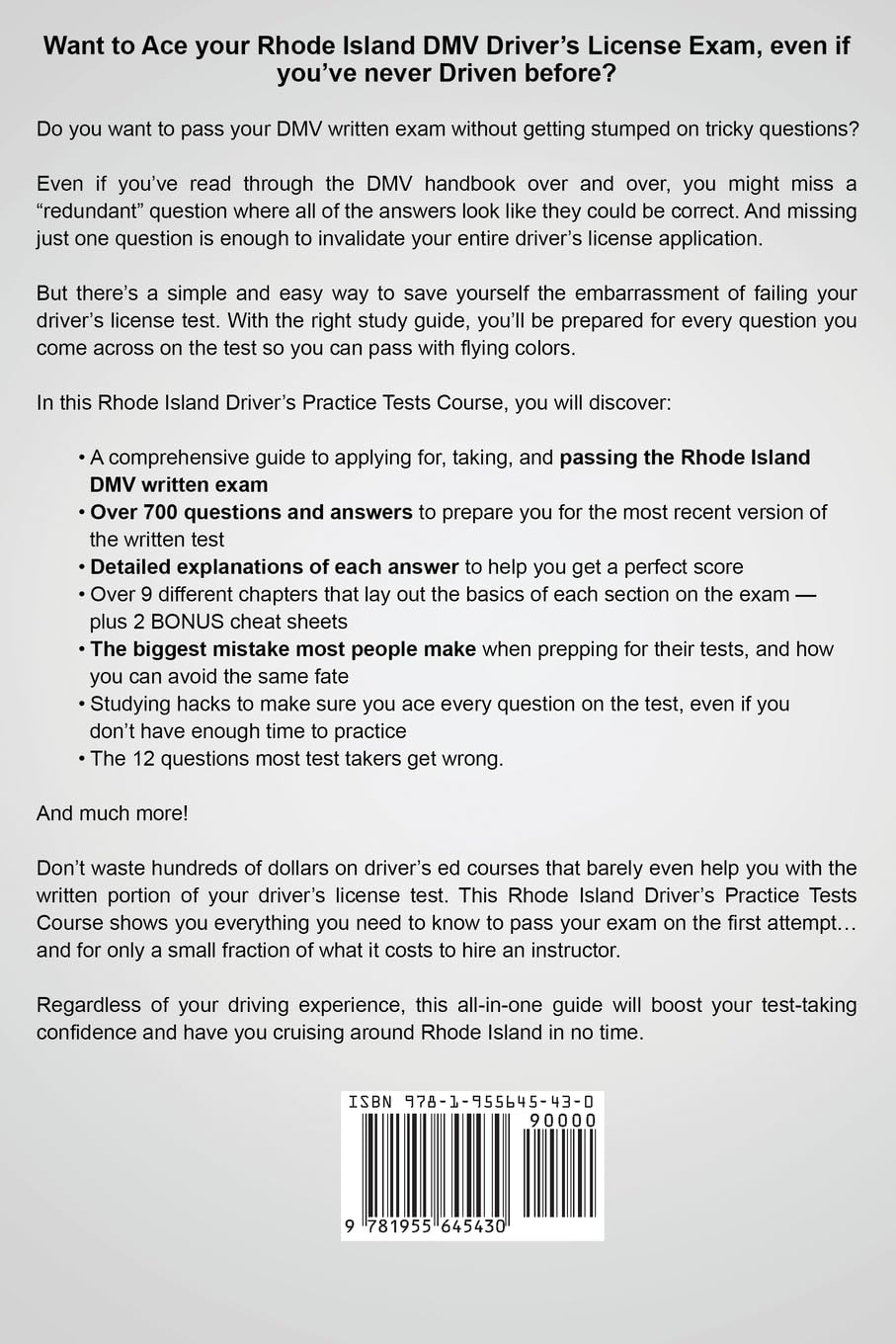Rhode Island Driver's Practice Tests: 700+ Questions, All-Inclusive Driver's Ed Handbook to Quickly achieve your Driver's License or Learner's Permit (Cheat Sheets + Digital Flashcards + Mobile App)