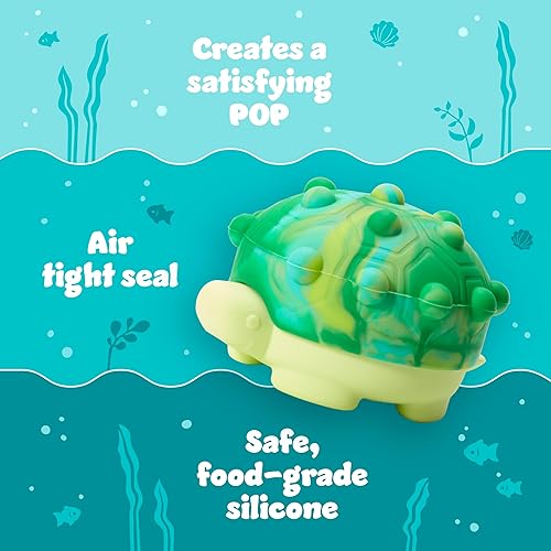 Miniatura 3 de Munchkin Pop Squish Juguete de baño Popping  Juguete sensorial exprimible sin moho para bebé sin agujeros, tortugapez globo