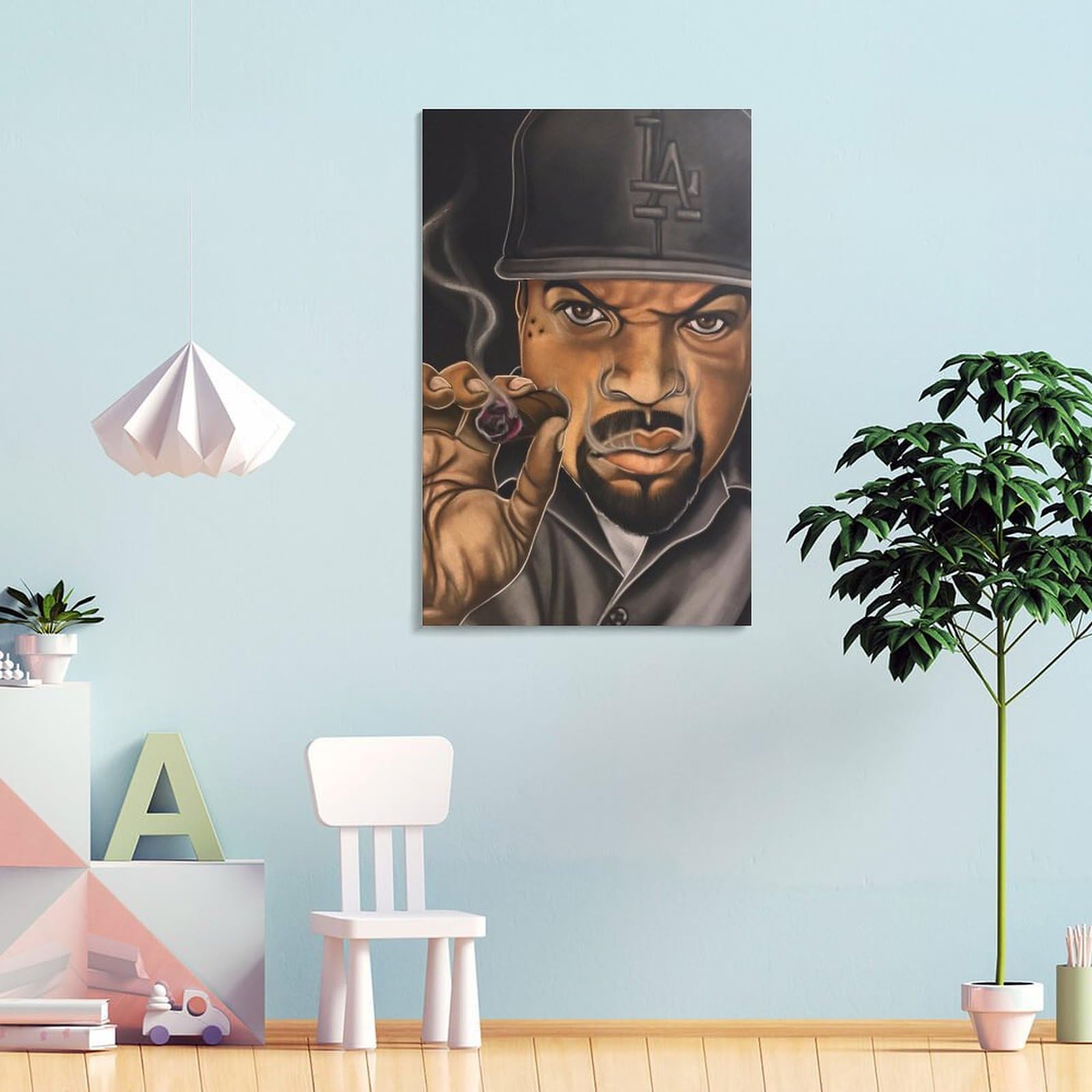 Poster artistico su tela, motivo: cantante rap hip hop, tutte le stelle, decorazione artistica da parete, poster decorativi moderni per la casa, 40 x 60 cm