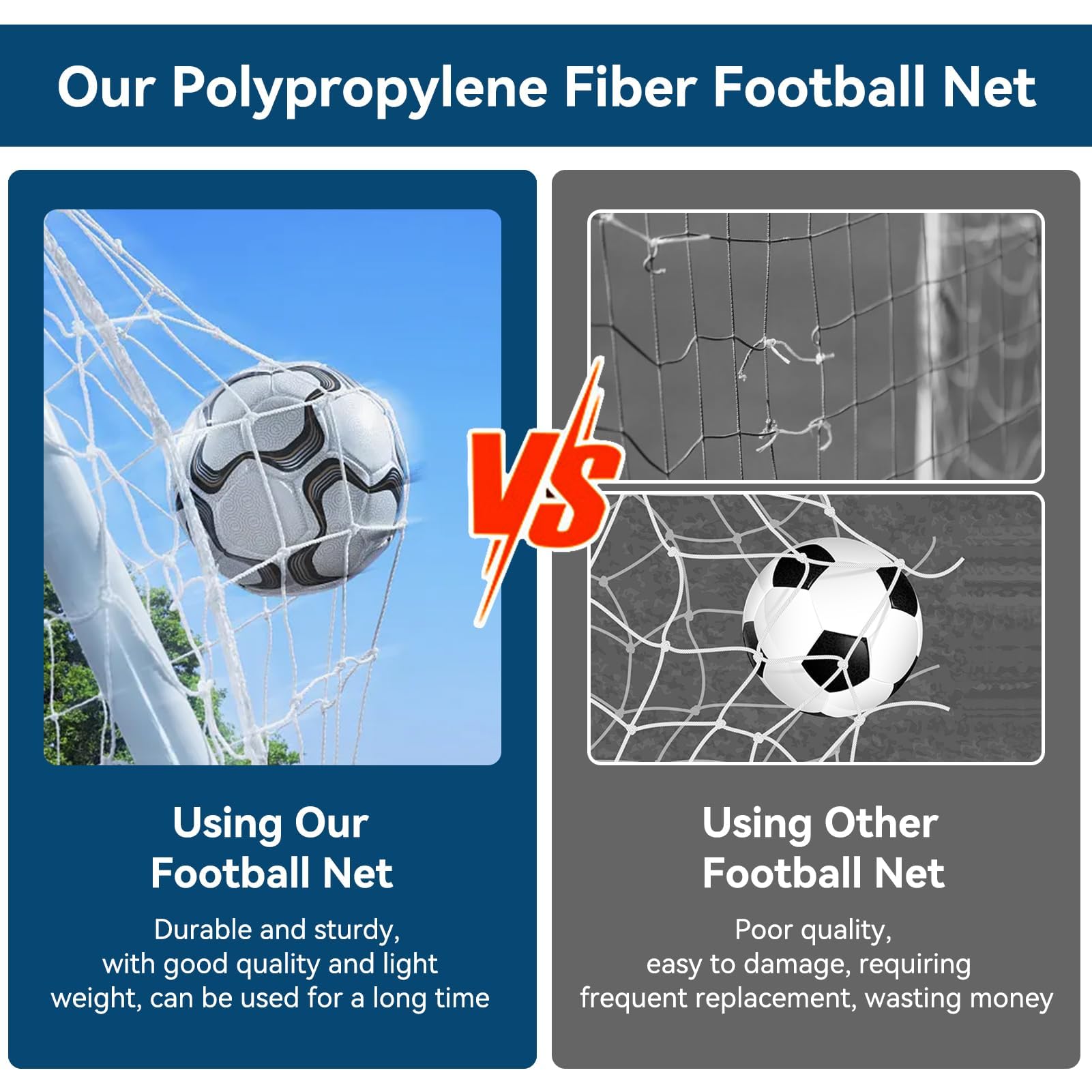 Rete Da Calcio Dewin - 4 Misure Diverse Per Allenamento E Partite - Foto 6