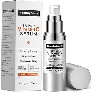 Super Vitamin C Serum for Women Over 70: Niacinamide, Vitamin C, Hyaluronic Acid, Peptides, Vitamin E, Caffeine, Bakuchiol, Hydrating, Lifting, Face Wrinkle & Age Spots Reduction