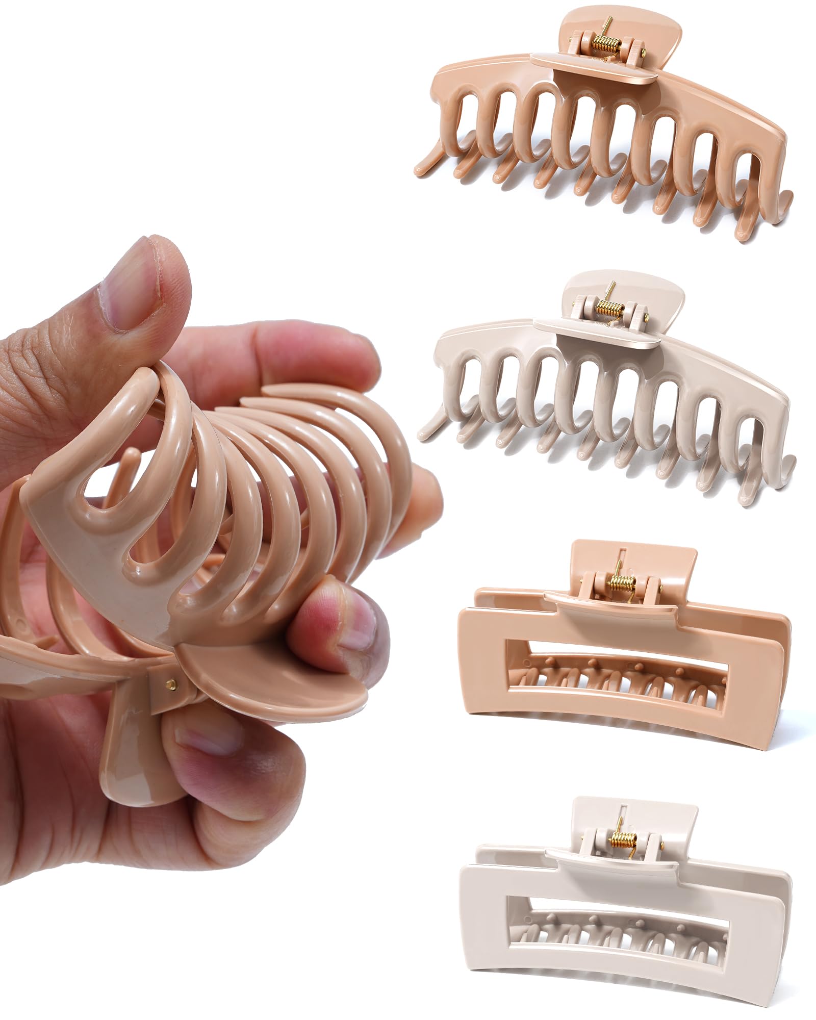 Amazon.com: Mesovor 4 Pack Silicone Flexible Hair Claw Clips  display picture 3