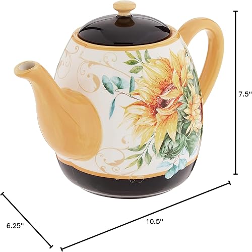 Miniatura 5 de Campos de girasol internacionales certificados, 40 onzas Tetera, multicolor