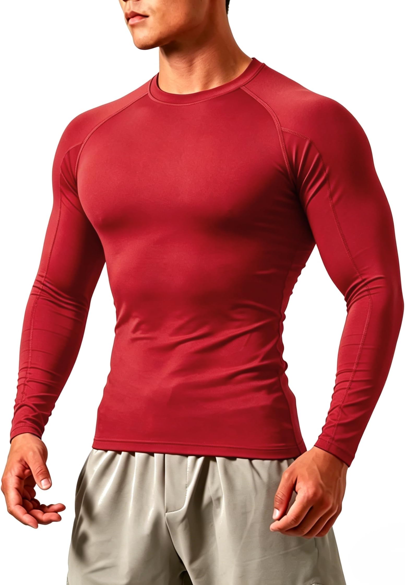 Compression Shirts Men Long Sleeve Athletic Workout Shirt Quick Dry Base Layer T Shirts Gym Running Tops for Basketball