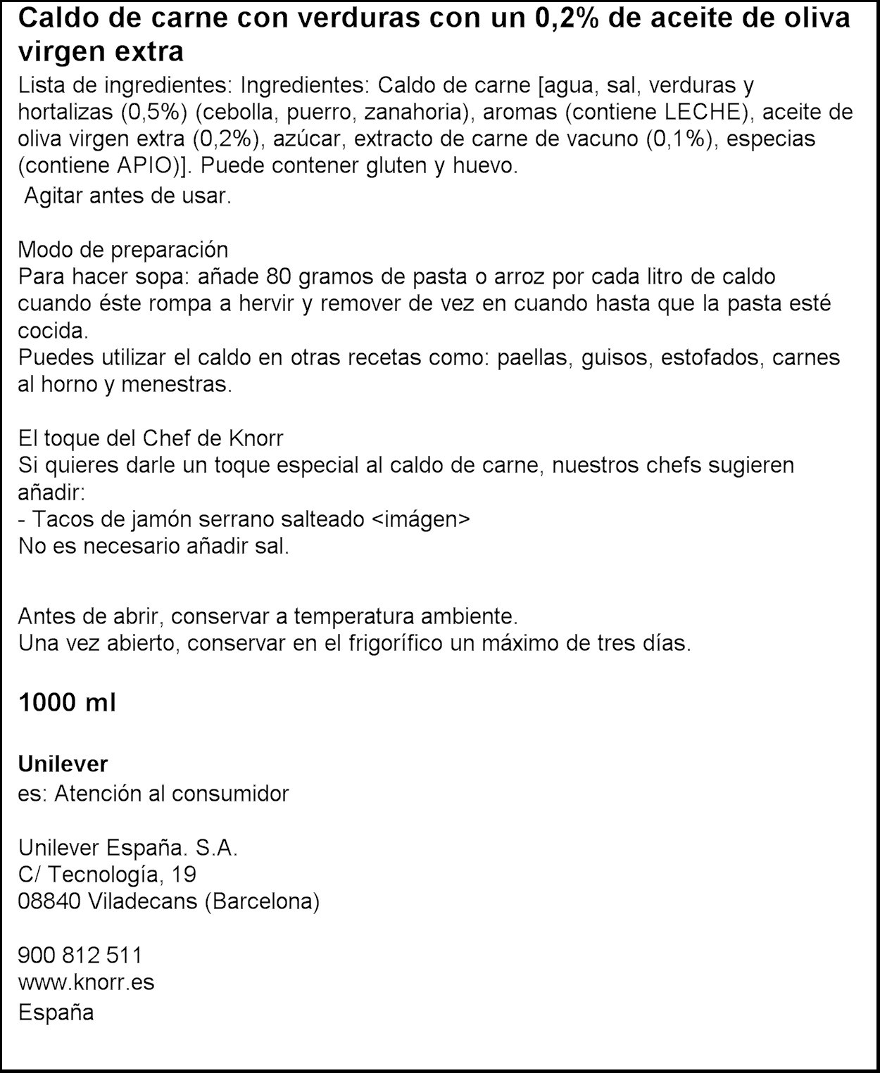 Knorr Caldo Liquido Carne - 750 ml