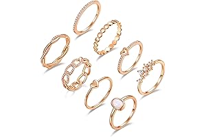 Delicately Woven Elegance: 14K Gold or Silver Plate Stackable Rings, Adorned with CZ Heart Charms