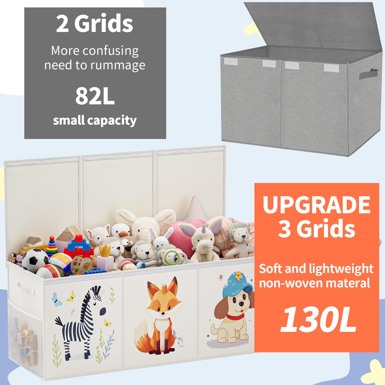 Caja de almacenamiento extragrande para juguetes