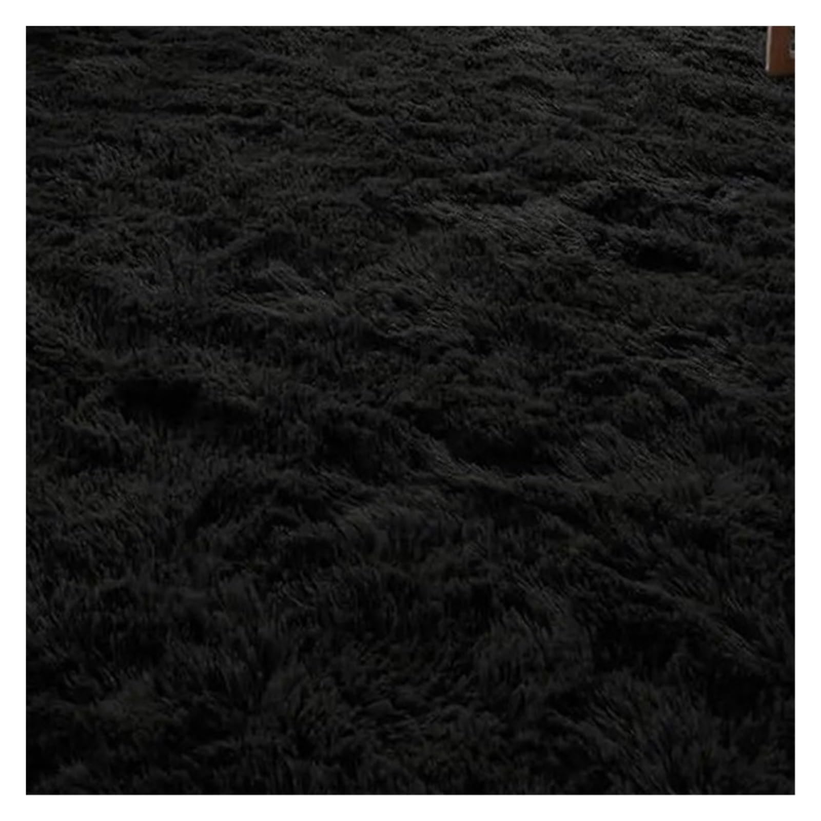 Hearth Rugs for Fireplaces Solid Colour Rug Soft, Warm And Non-Slip Living Room Sofa Mat Bedside For Bedroom Home Furnishing(Black,80x160cm 31x63inch)