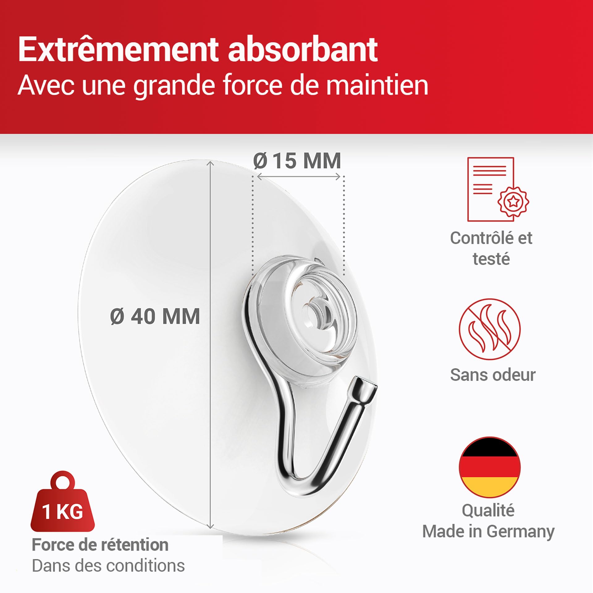 Crochet Rotatif À Six Griffes À Ventouse, Crochets À Ventouse De