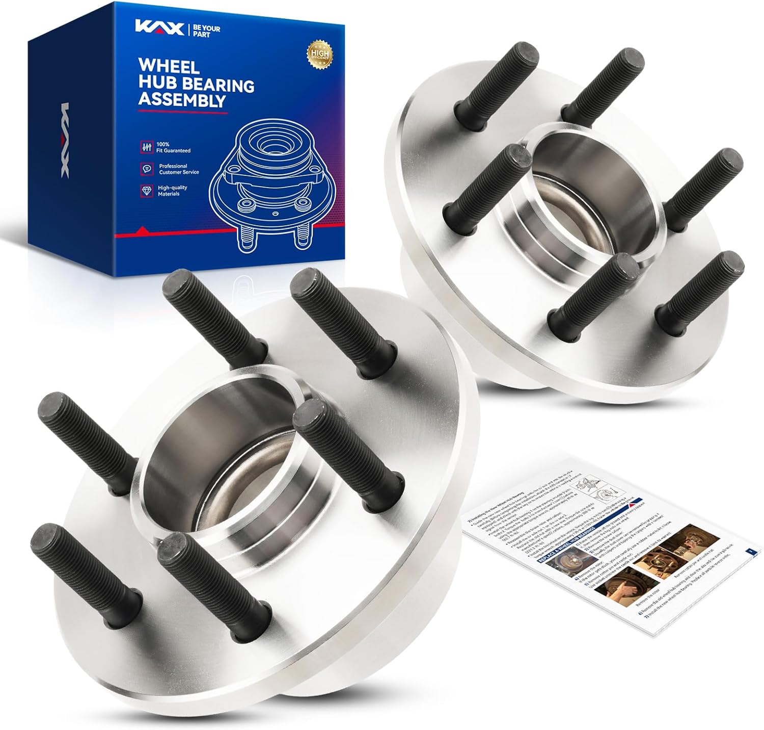 KAX 515032 2PCS Front Wheel Hub Bearing Compatible with Dodge Durango 1999-2003,6 Lugs Wheel Bearing and Hub Assembly