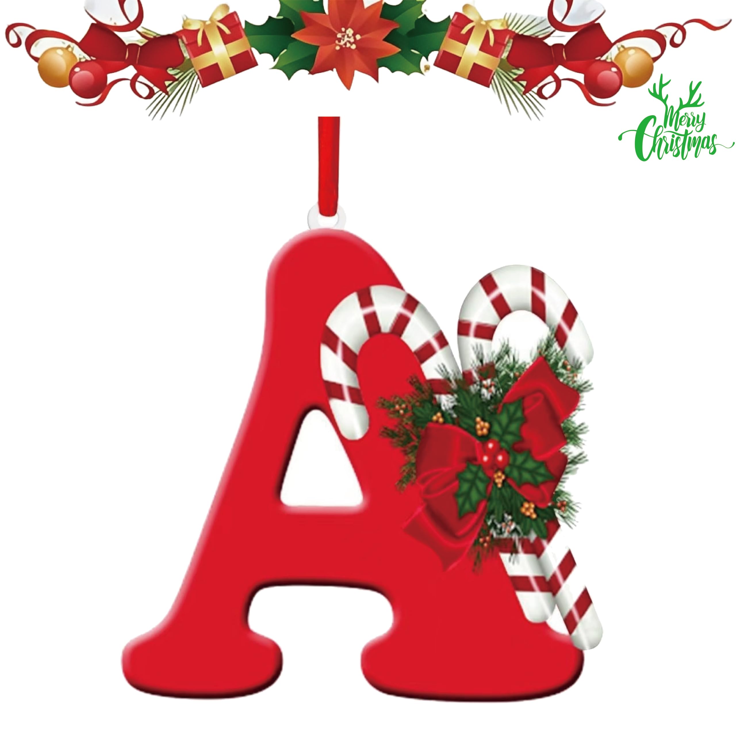 letter hanging Christmas tree decoration is a must-have for personalized DIY Christmas decoration. It is sturdy, not easily damaged or deformed, and can be used both indoors and outdoors (Letters-A)