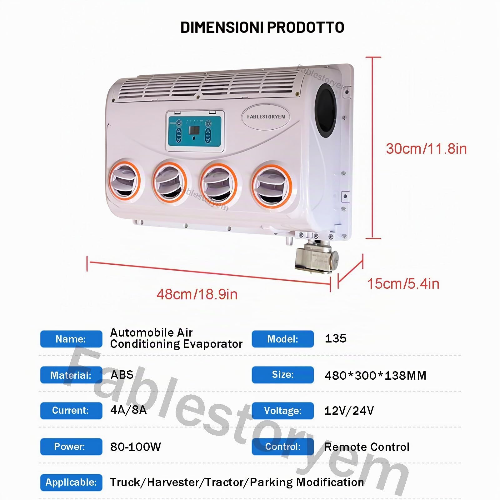Condizionatore d'aria DC portatile per camper e camion - Leggero, facile da installare, soluzione di raffreddamento ad alta efficienza energetica