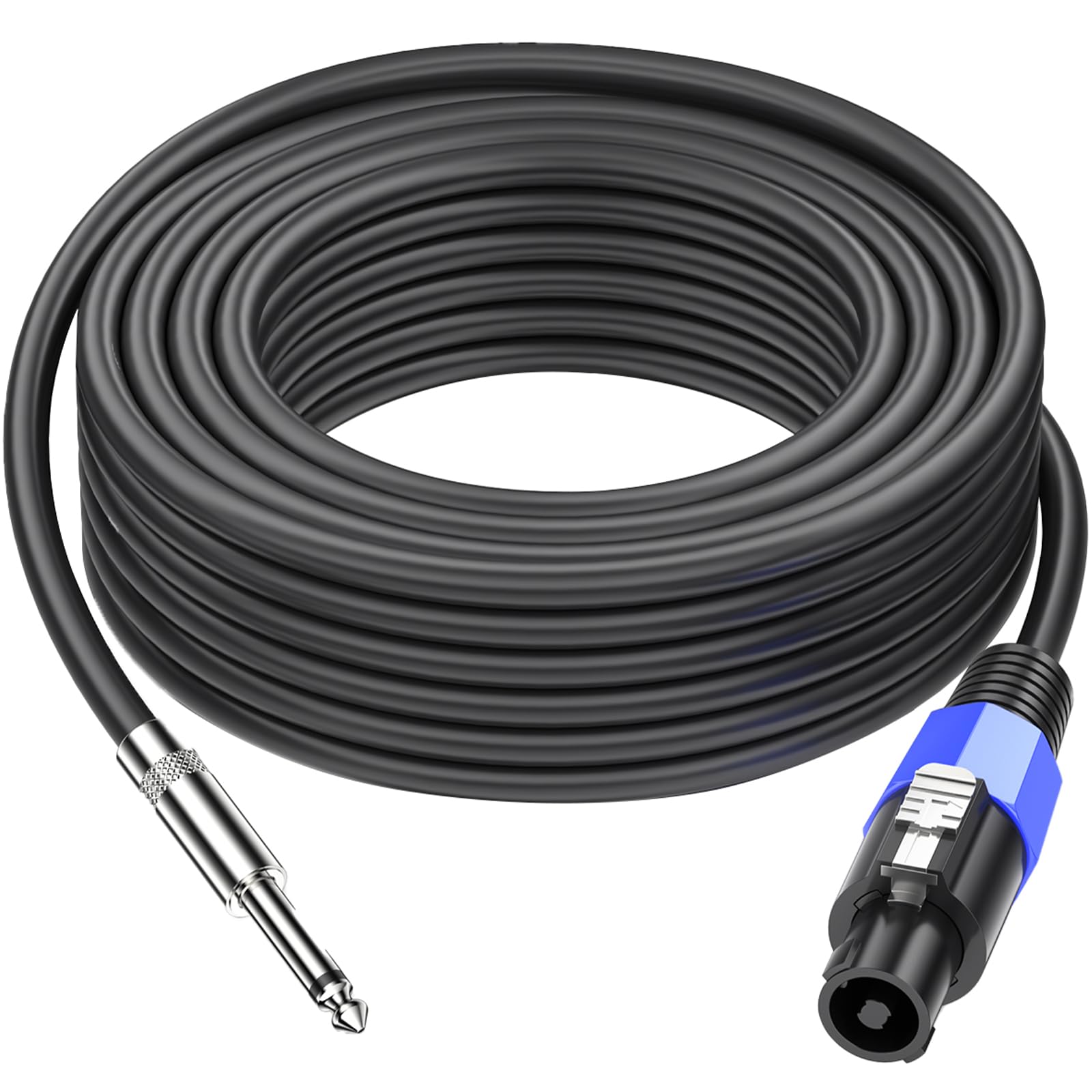 7M Speakon a 1/4" TS Cable de Altavoz con Twist Lock M-M 15 AWG para Amplificadores de Audio DJ/PA de Alta Potencia