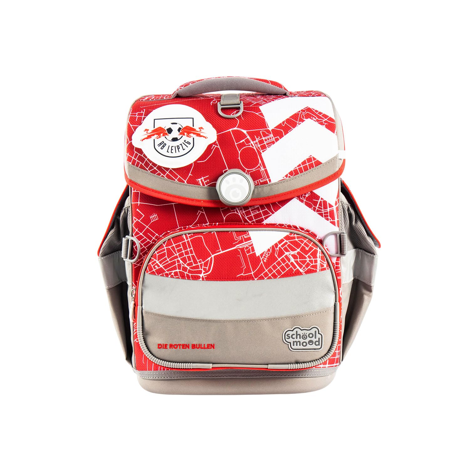 Familando - School Mood Timeless Air+ Schulranzen Set 6-teilig mit Federmappe - Sonder-Edition RB Leipzig - 980g leicht mit 23L Volumen - mit höhenverstellbarem System & Reflektoren - Ab 1. Klasse