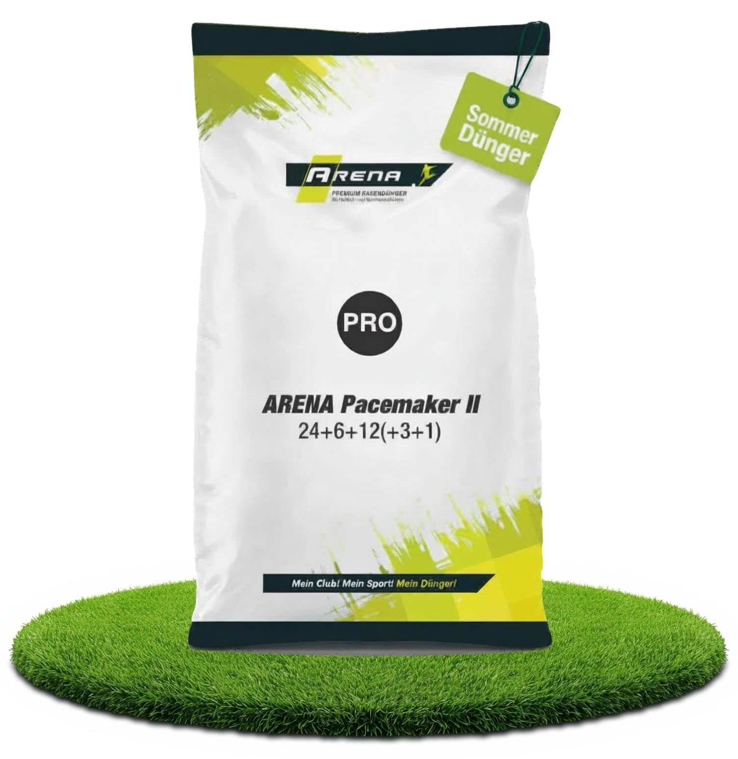 ARENA Rasen Sommerdünger Pacemaker II 20kg I Langzeit Rasendünger im Sommer I 10 Wochen Langzeitwirkung I 24+6+12(+3+1)