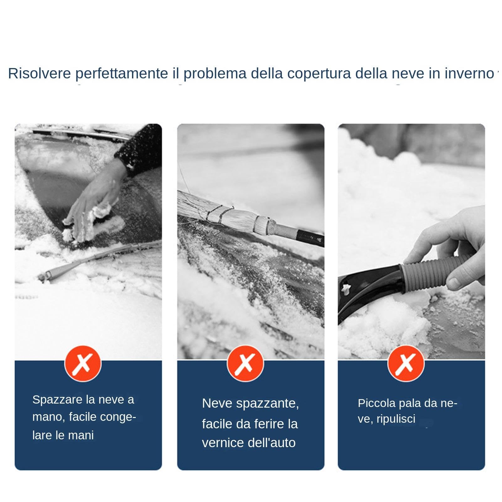 Generico Spazzaneve Portatile, Raschiaghiaccio Rimovibile, Raschiaghiaccio