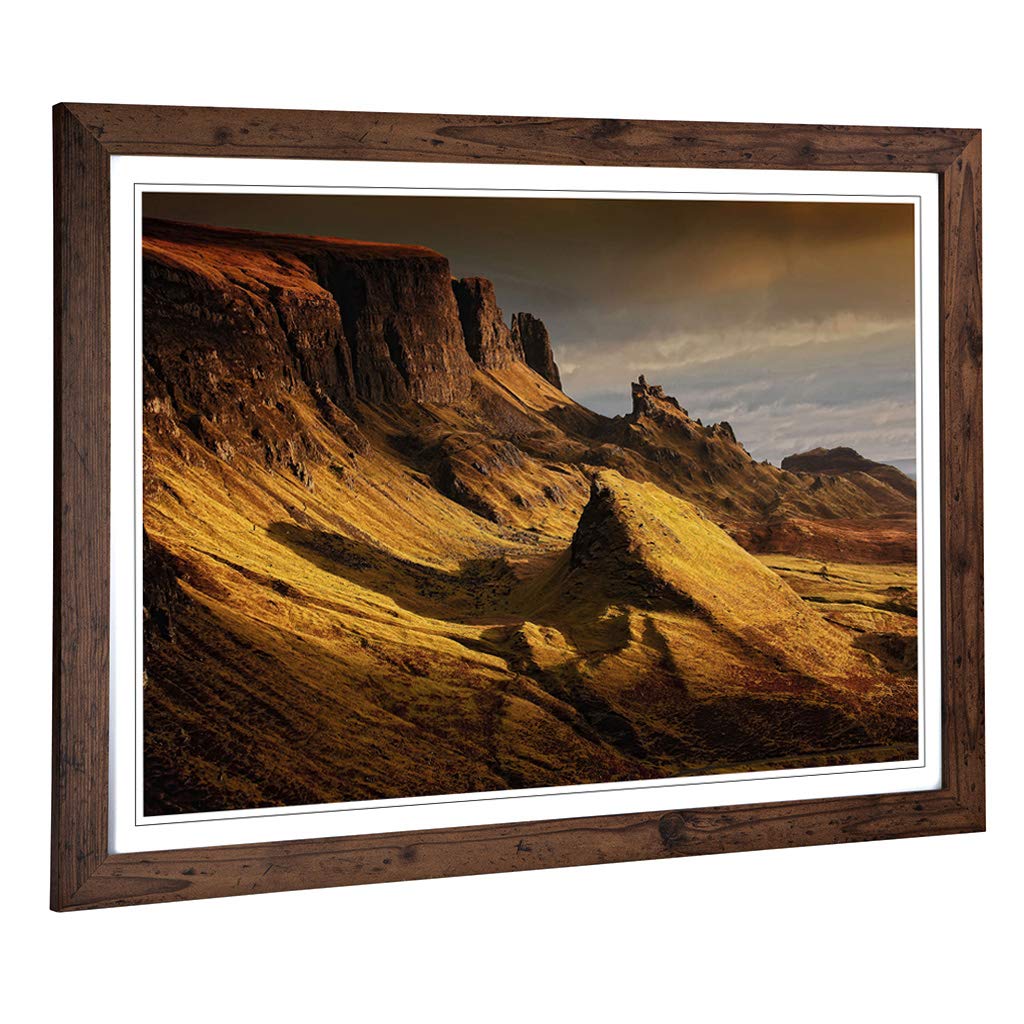 Big Box Art Framed Print Scotland Landscape (7) Design | Wall Art Picture | Home Decor for Kitchen, Living Room, Bedroom, Hallway, Walnut, A2 / 24.5x18 Inch / 62x45cm