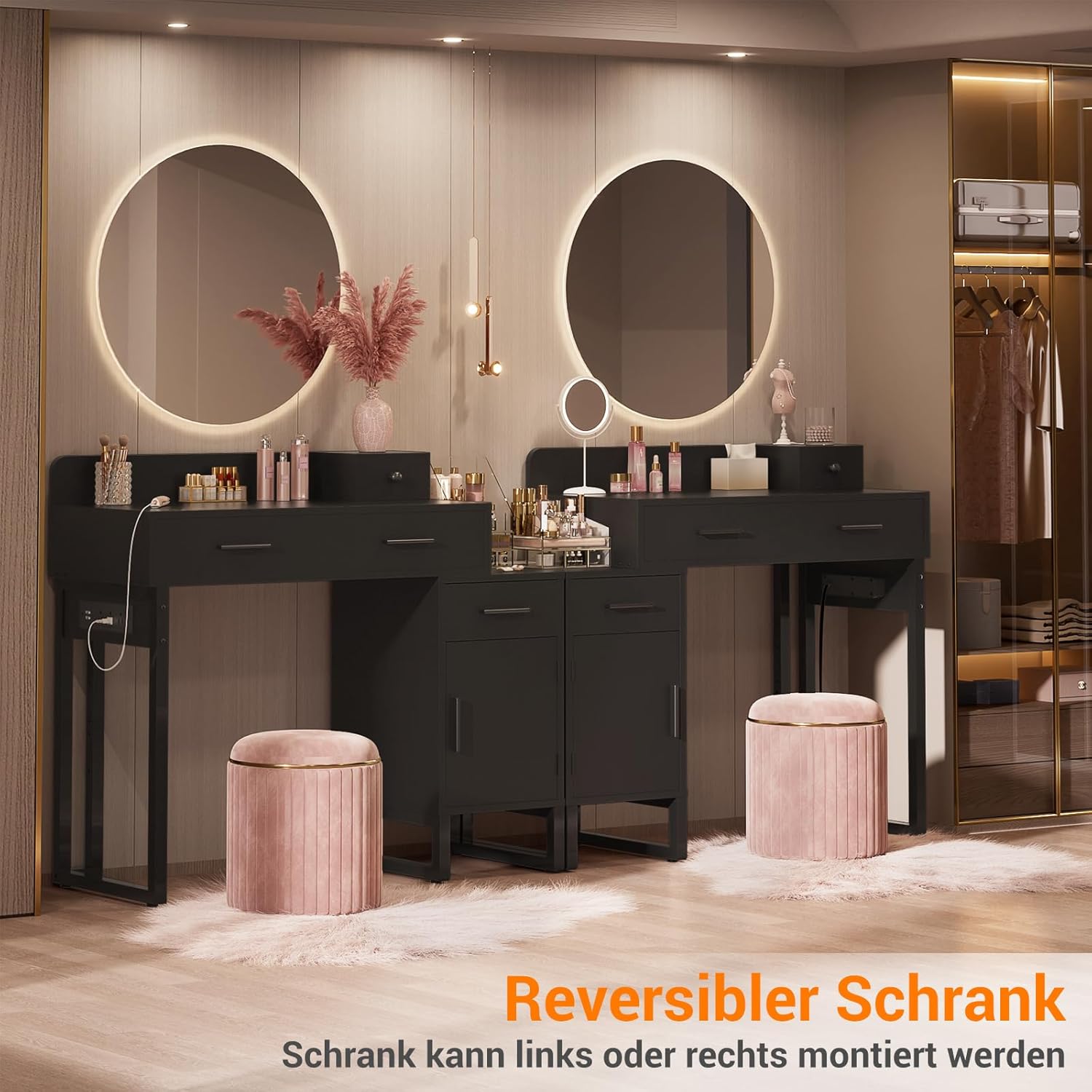 iSunirm Dressing Table Black Without Mirror - Martinique | Ubuy iSunirm Dressing Table Black Without Mirror - Martinique | Ubuy