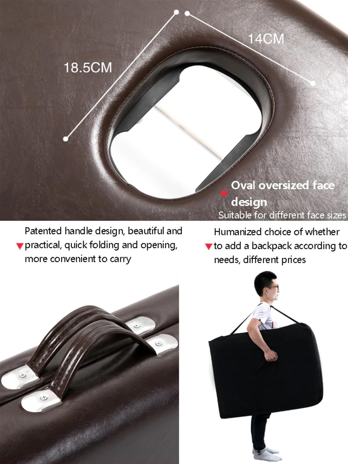 Lettino Massaggio Portatile Lettino da Massaggio Pieghevole Portatile Portatile for Uso Domestico Moxibustione Terapia riabilitativa Letto for Tatuaggi e Bellezza(60cm)