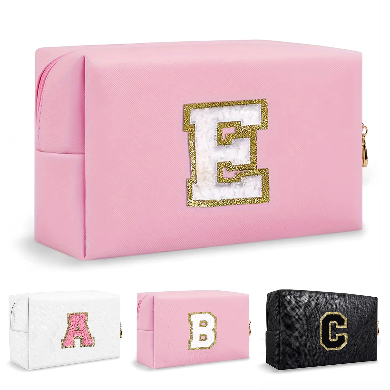 Bolsa de Maquillaje, Bolsa de Cosméticos Impermeable de Viaje, PU Cuero, Neceser de Baño, Bolsa De Aseo Y Almacenamiento para Mujer,Cosas Preppy para niñas Adolescentes (Letra A-Z) — view 175