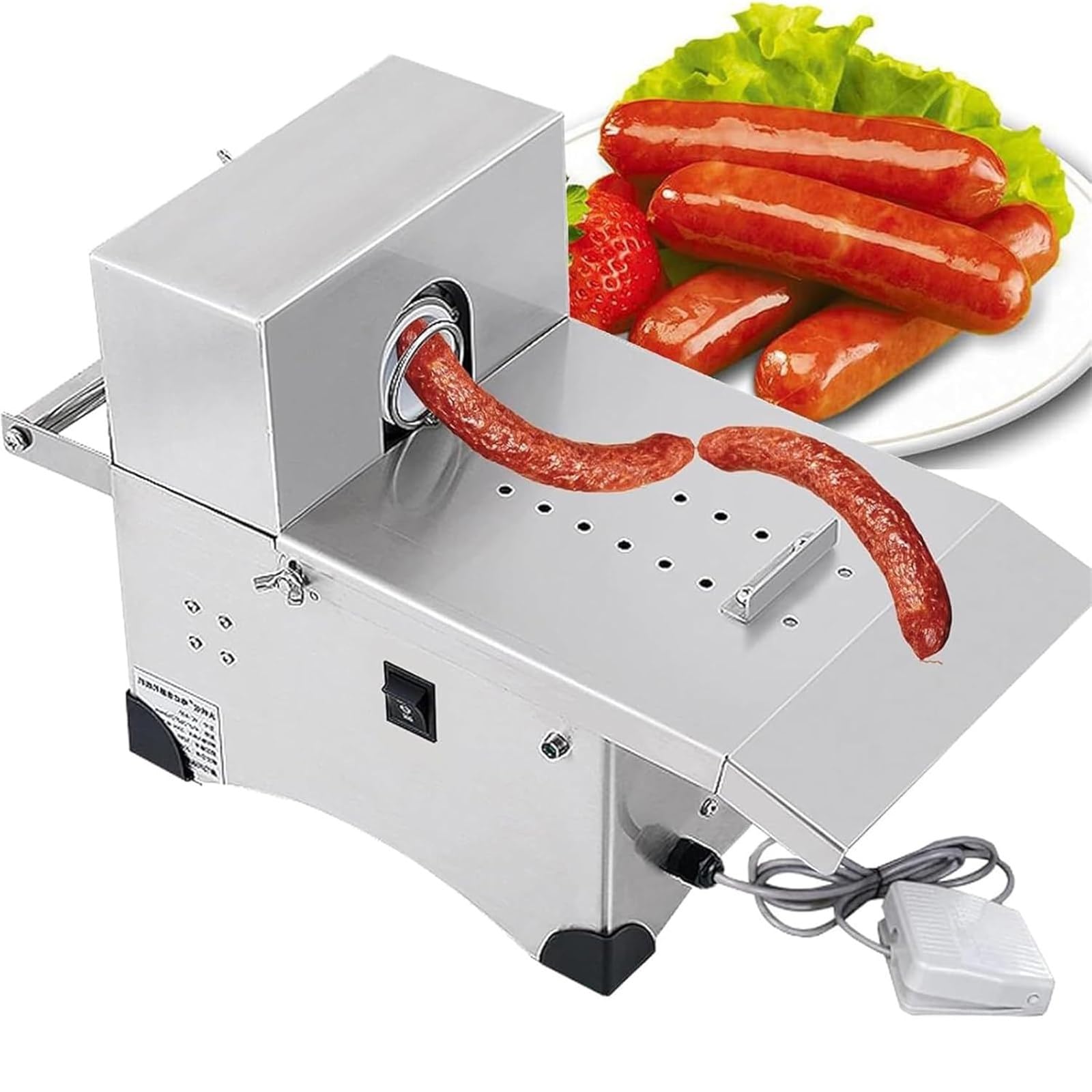 XNZJHPP Automatic Sausage Linker Machine - Commercial 304 Stainless Steel Strapping, Easy to Clean, Two Modes for Butcher Shops & Supermarkets, Durables & Efficient