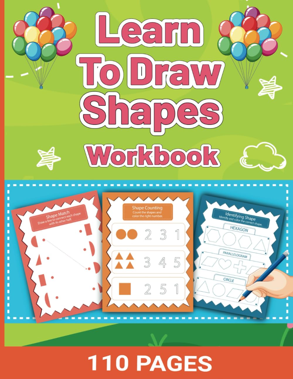 Learn to draw shapes: An interactive Workbook designed for children to learn how to identify and draw basic shapes such as circles, squares, triangles, and more.