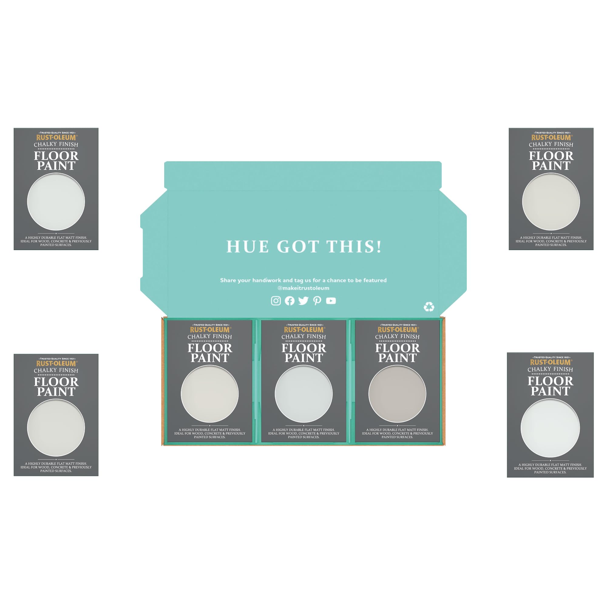 Rust-Oleum Chalky Floor Paint in Matt Finish - Delicate Greys Tester Box