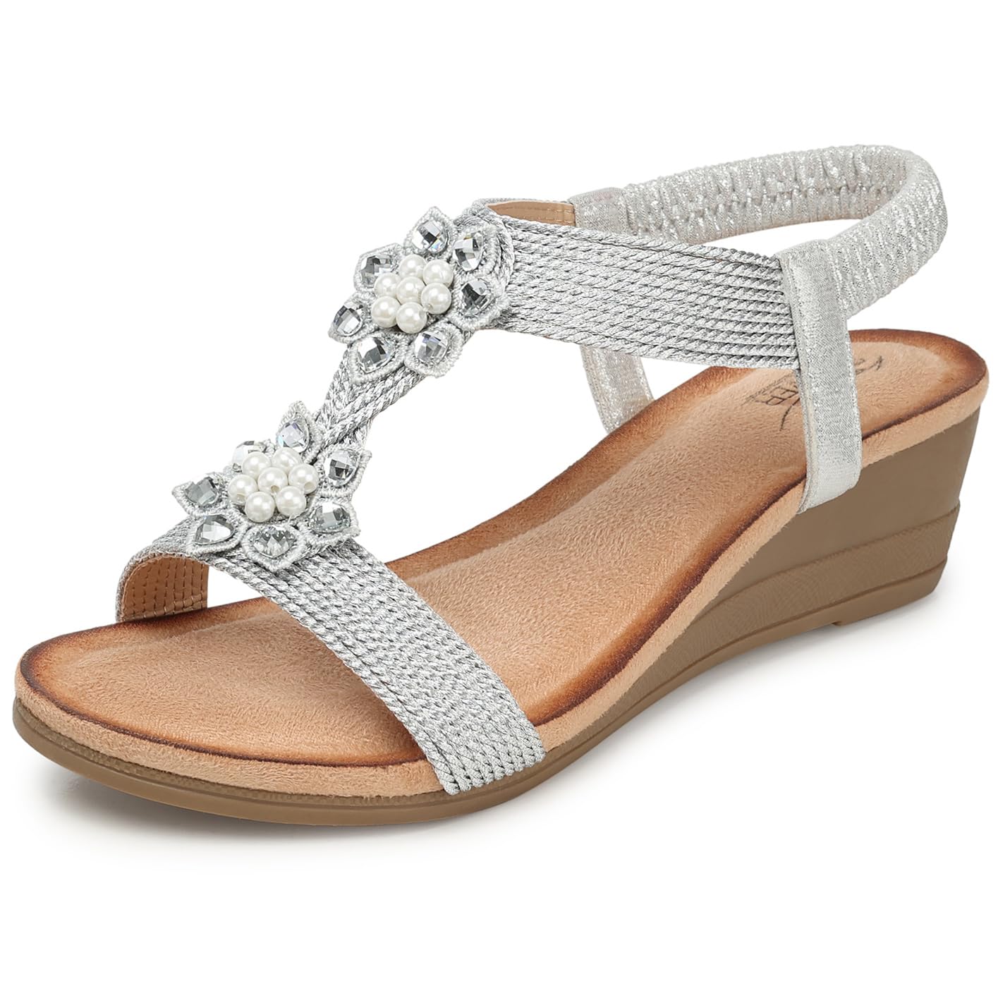 SHIBEVER Wedge Sandals for Women Dressy: Summer Low Wedges Comfortable Open Toe Sandals