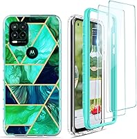 Vista 64 de Jeylly para Moto G Stylus 5G 2021 Funda con [2 Pack] Protector de Pantalla de Vidrio Templado, Protección Grado Militar Anti-Arañazos, Funda