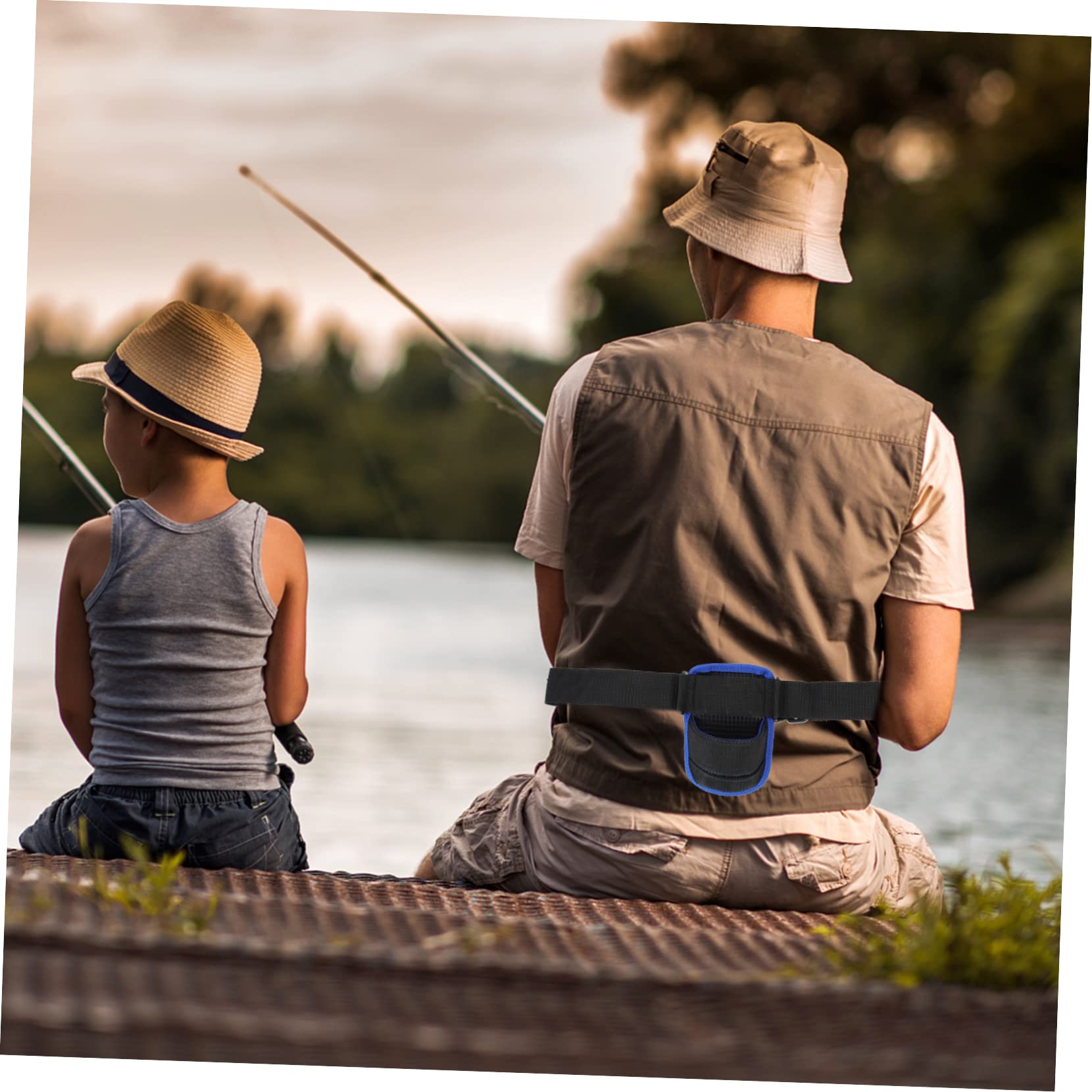 GALPADA Waist Support Fishing Belt Fish Rod Holder Fishing Rod Cover Outdoor Waist Belt for Anglers
