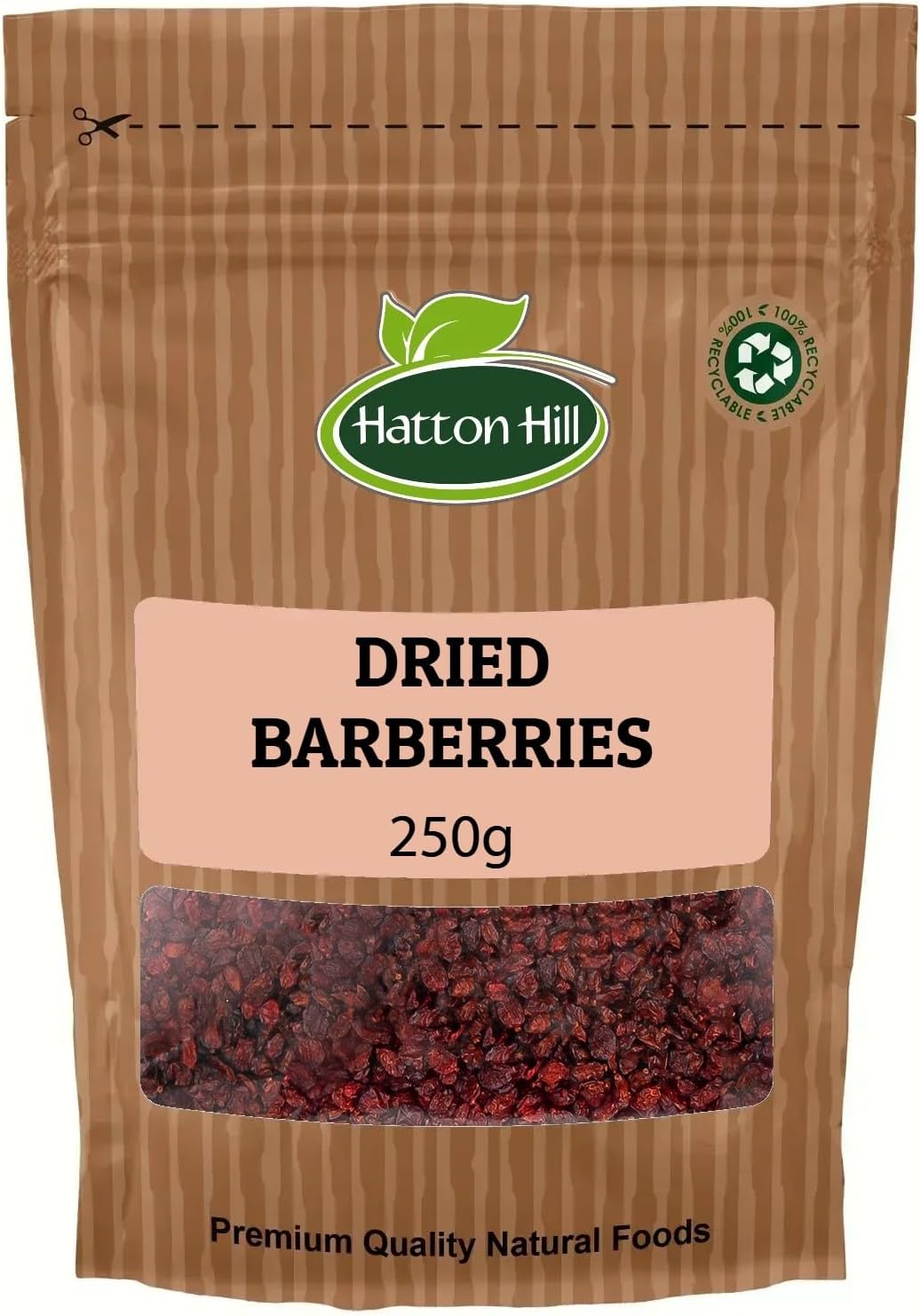 Dried Barberries 250g by Hatton Hill - Tangy Superfood for Cooking, Baking & Snacking
