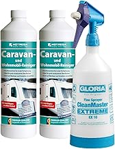 HOTREGA Caravan Reiniger Konzentrat 2x 1L | Wohnmobil Reiniger gegen Verschmutzungen & Grauschleier | inkl. Sprühflasche