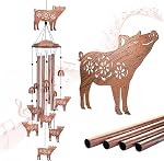 Chimes à vent de porc pour l'extérieur,Cadeaux à vent pour femmes/hommes/sympathie Cadeau/mémorial Cadeaux d'anniversaire de fête Cadeaux à vents métalliques pour les femmes/intérieurs,Décor de patio,Décorateur de jardin,Décour de cour,Décasseur de maison,Porch