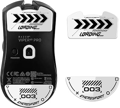 Razer Viper V3 Pro Wireless Esports Gaming Mouse Skates, Rounded Curved Glass Feet Replacement, Super Fast Smooth and Durable Sole Stickers White