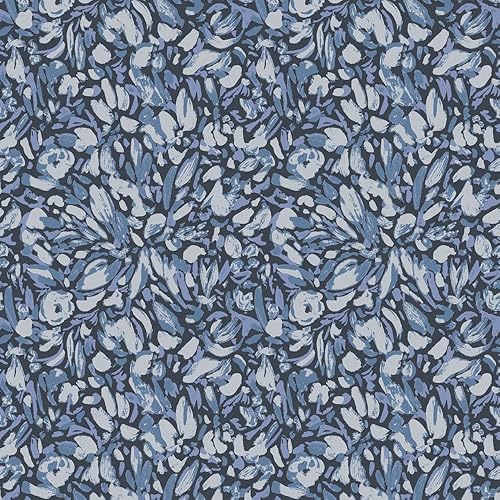 Tempaper x She She Flamboyan - Papel tapiz extraíble, color azul, 20.5 x 16.5 pies, fabricado en los Estados Unidos, floración disponible en Yaxa Costa Rica