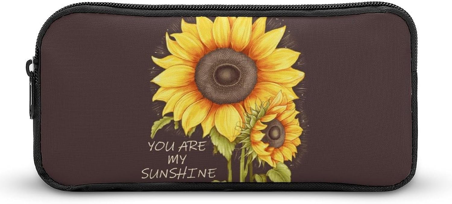 You Are My Sunshine Sunflower Pencil Pouch Soft Large Capacity Pencil Case